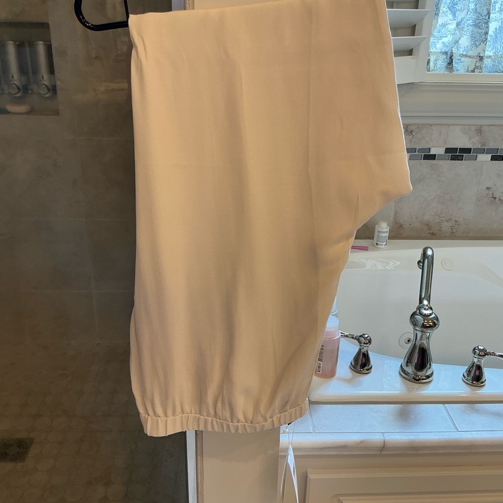 Eileen Fisher Cream Straight Leg Pants Soft Fabric